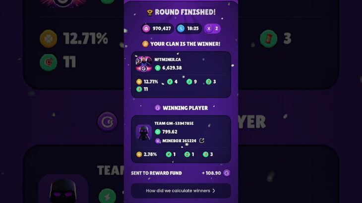 TWO Winners Today 👀 | NFT Miner CA Weekly Clan Draw #3