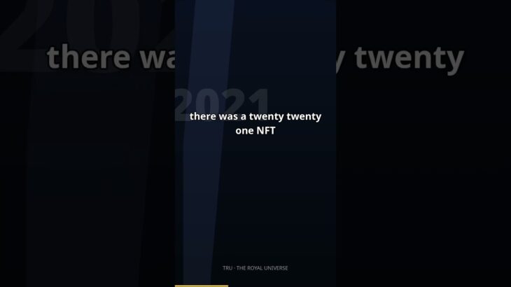 This started in 2021. As an NFT.