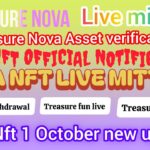 Treasure Nft Fun //  1 October Treasure Nova Nft New Notification Update Today Nova Nft Live Mitting