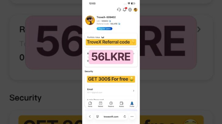 Trovex nft referral code || trovex referral code || Trovex invite code
