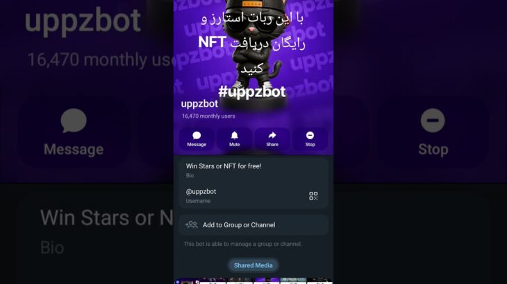 این ربات تلگرامی گیفت و استارز رایگان میده  #gift #uppzbot #telegram # #NFT